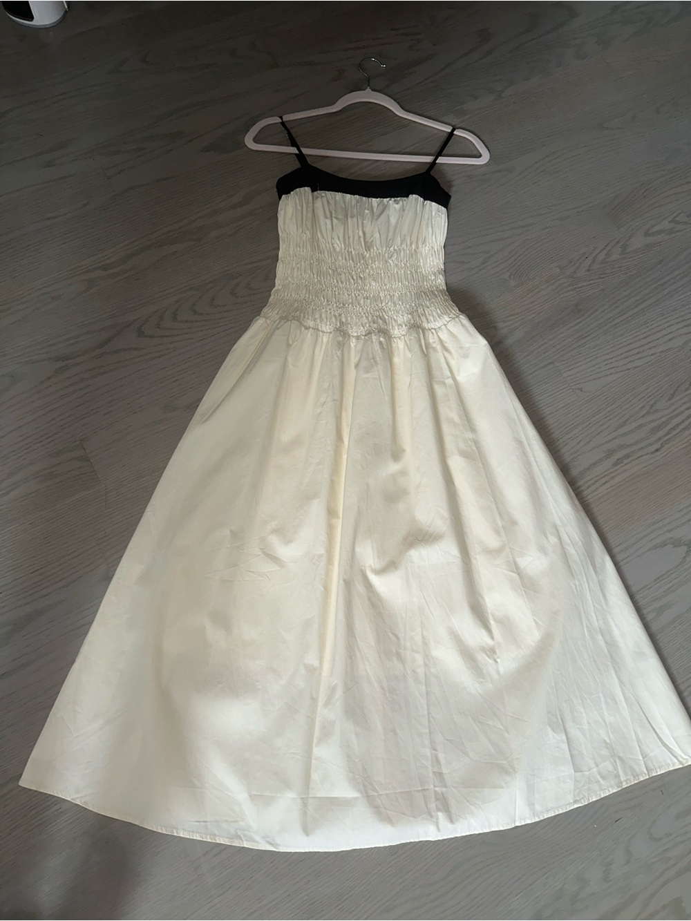 Moon River Cream Dress with Black Trim